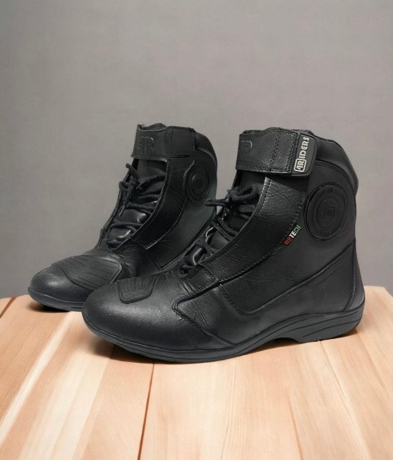 Siyah Erkek Biker Botları Motorsiklet ayakkabısı - Görsel 3