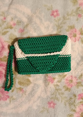Hasır Örgü Beyaz Yeşil Kadın El Çantası - Görsel 2