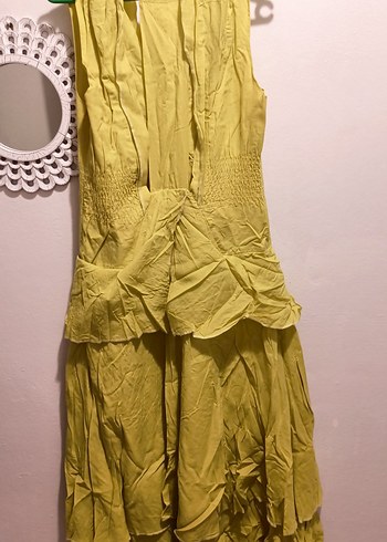 Kadın V Yaka Kolsuz Bohem Uzun Elbise - Görsel 2