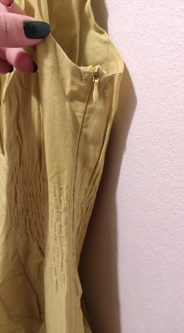 Kadın V Yaka Kolsuz Bohem Uzun Elbise - Görsel 3