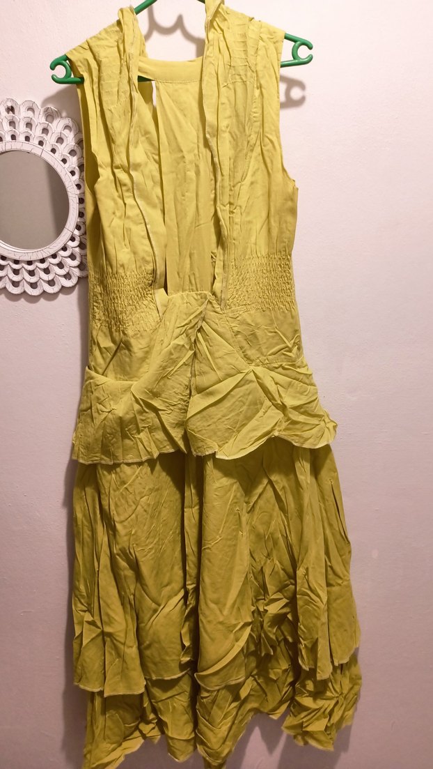 Kadın V Yaka Kolsuz Bohem Uzun Elbise - Görsel 2