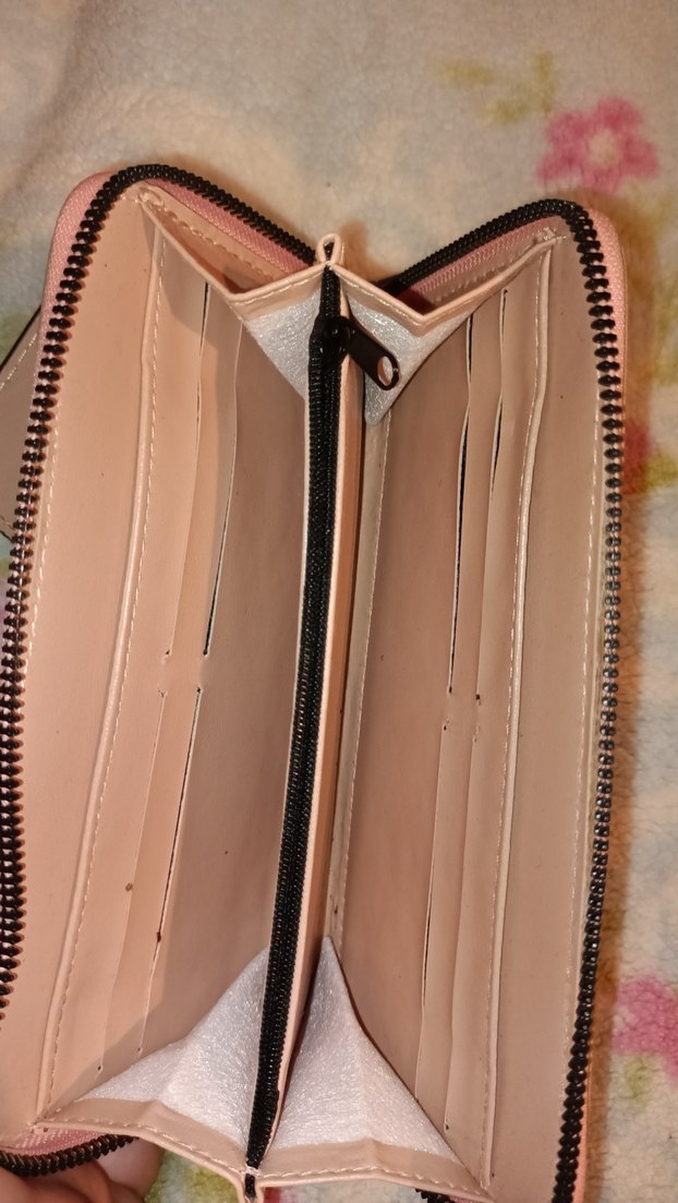 Bej Pembe Karışımı Fermuarlı Kadın Cüzdanı - Görsel 2