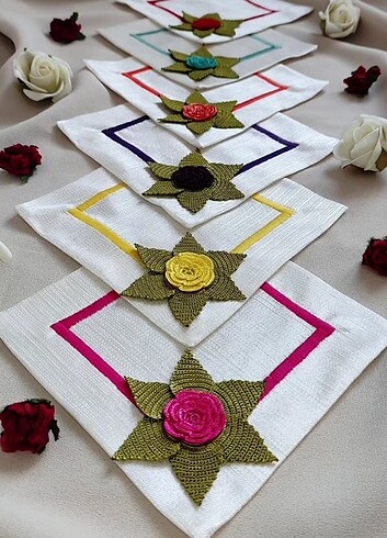 Kahve altlığı - Kahve Sunumluğu - Çeyizlik 6'lı takım - Görsel 2