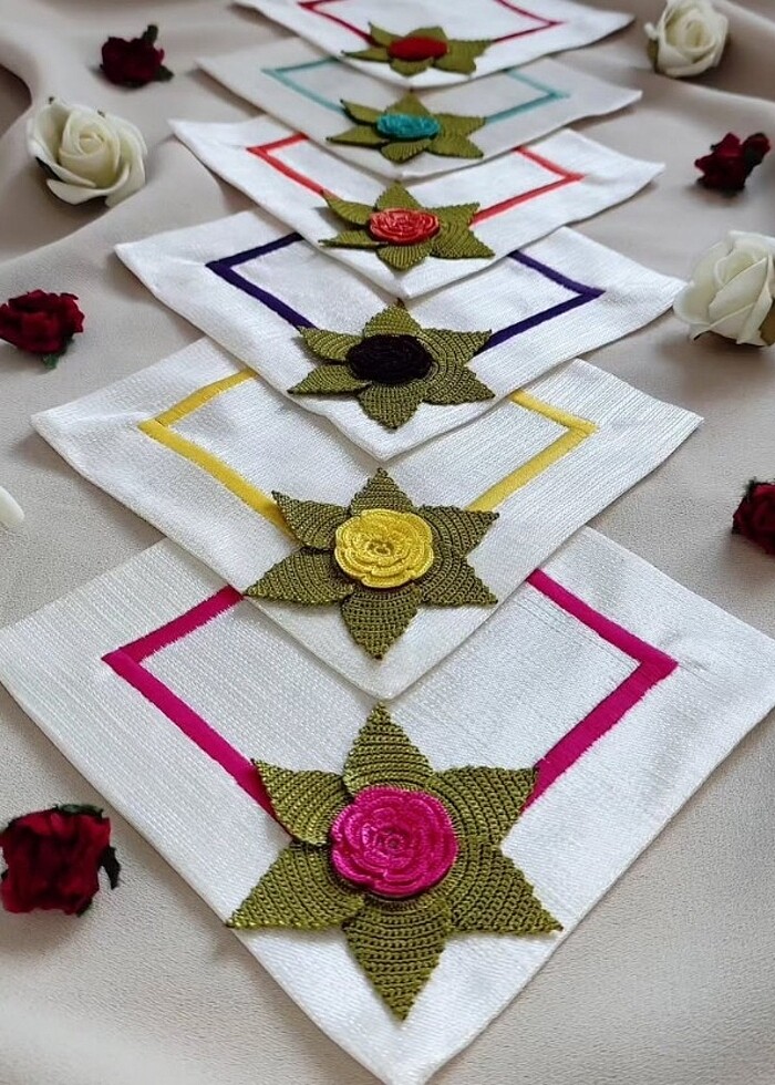 Kahve altlığı - Kahve Sunumluğu - Çeyizlik 6'lı takım - Görsel 2