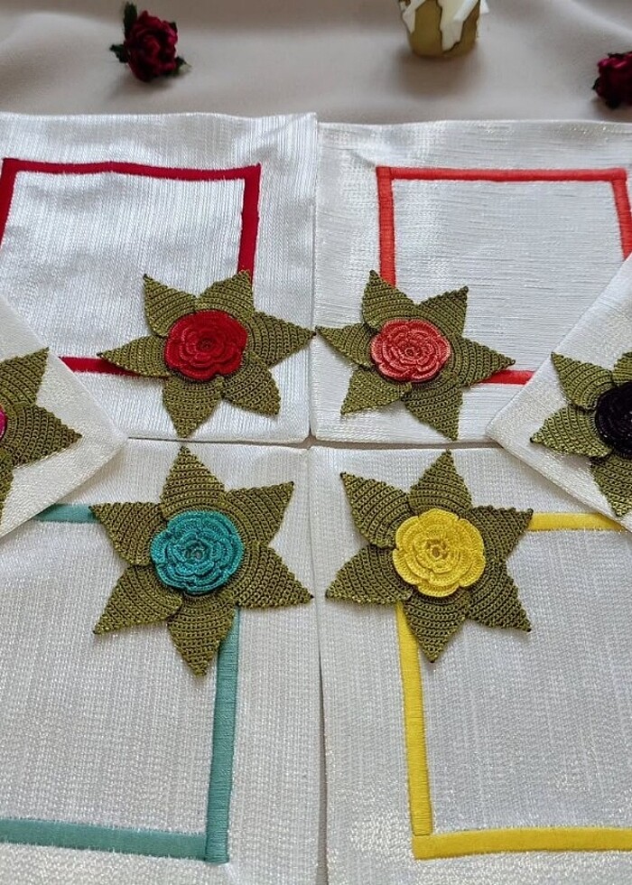 Kahve altlığı - Kahve Sunumluğu - Çeyizlik 6'lı takım - Görsel 5