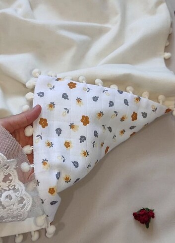 Bebek battaniyesi - Pazen battaniye - müslin battaniye - Çift ta - Görsel 5
