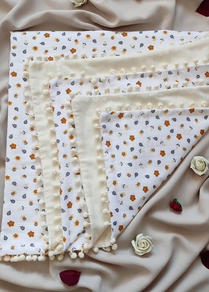 Bebek battaniyesi - Pazen battaniye - müslin battaniye - Çift ta - Görsel 2