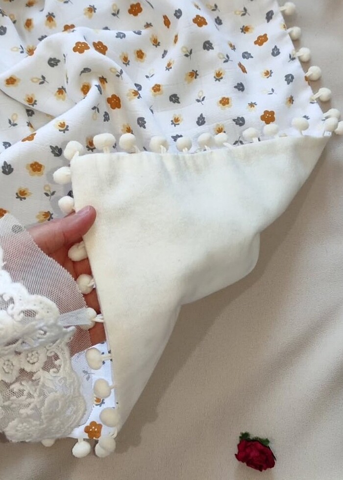 Bebek battaniyesi - Pazen battaniye - müslin battaniye - Çift ta - Görsel 4