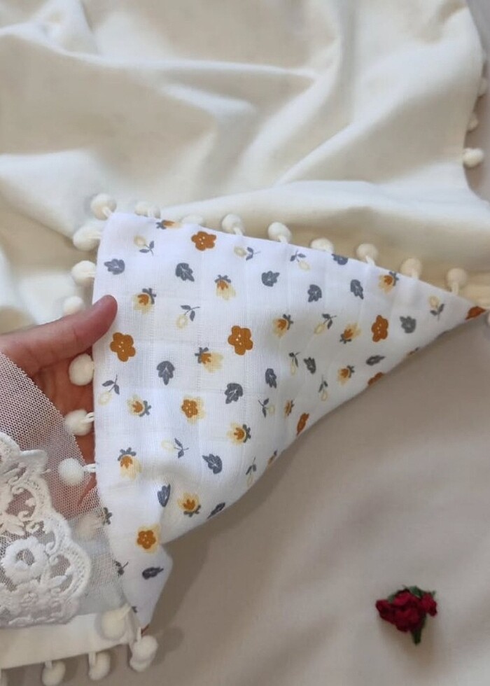 Bebek battaniyesi - Pazen battaniye - müslin battaniye - Çift ta - Görsel 5