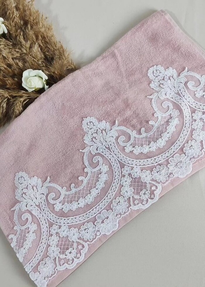 Güpürlü Bohça seti - Gelin bohçası - Nişan bohçası - Çeyizlik - Görsel 4