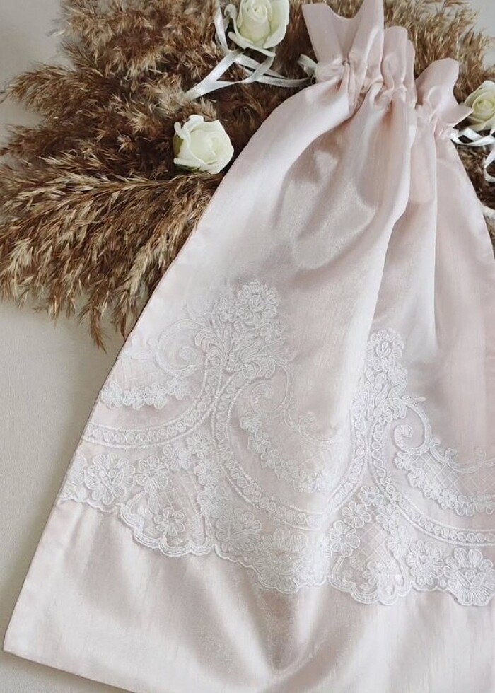 Güpürlü Bohça seti - Gelin bohçası - Nişan bohçası - Çeyizlik - Görsel 5