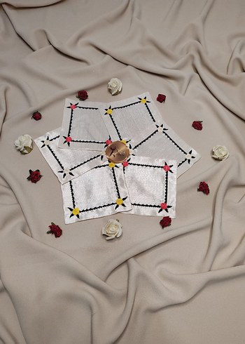 Nakışlı kahve sunum peçeteleri - Görsel 3