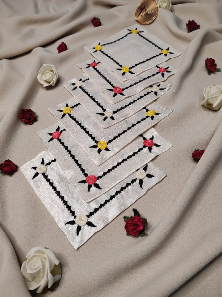 Nakışlı kahve sunum peçeteleri - Görsel 2