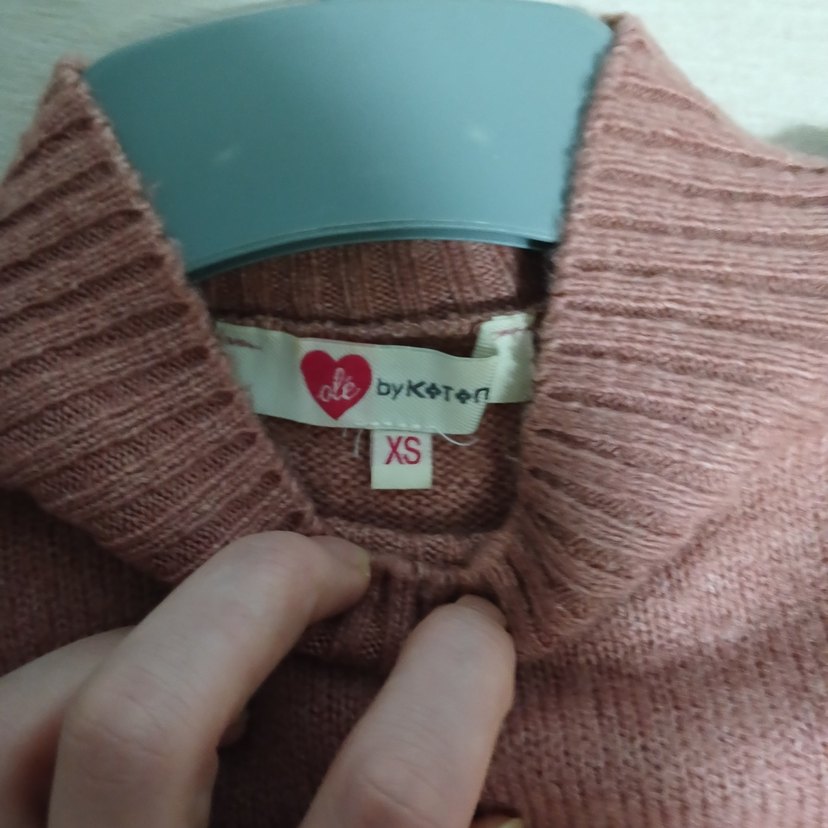 Bej Triko Kadın Kazak, Yuvarlak Yaka, Rahat Kesim - Görsel 2