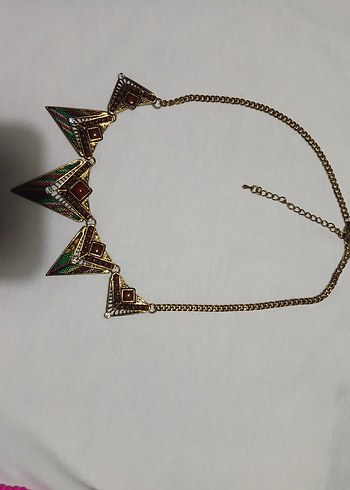 Uzun Zincir Detaylı Bohem Kadın Kolye - Görsel 2