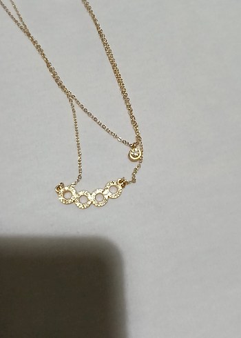 Altın Renk Zincir Detaylı Midi Kolye - Görsel 2