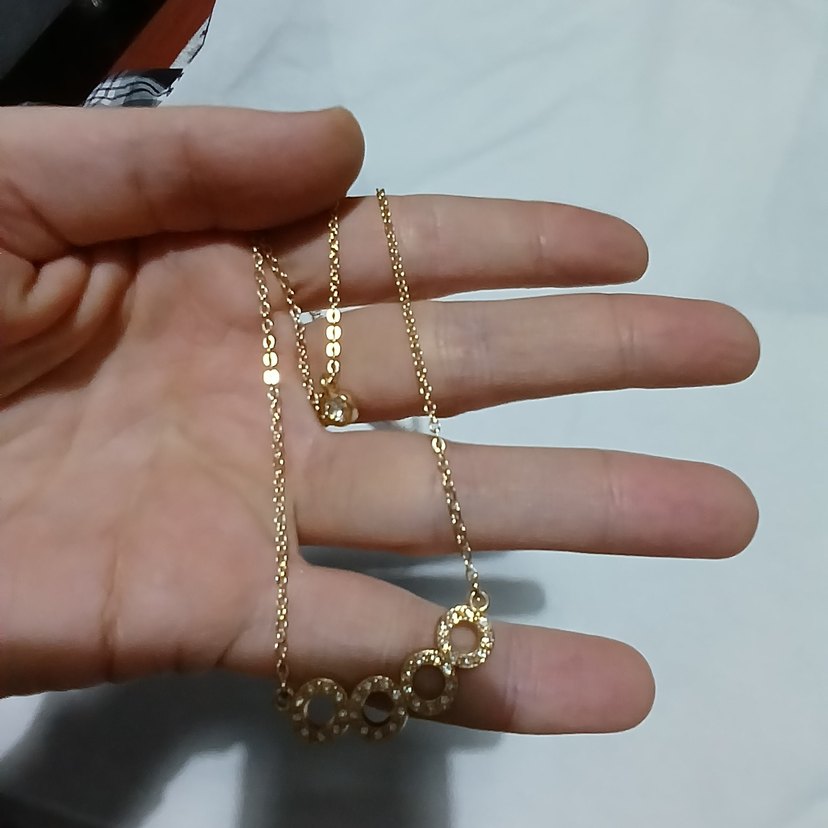 Altın Renk Zincir Detaylı Midi Kolye - Görsel 3