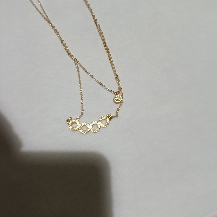 Altın Renk Zincir Detaylı Midi Kolye - Görsel 2