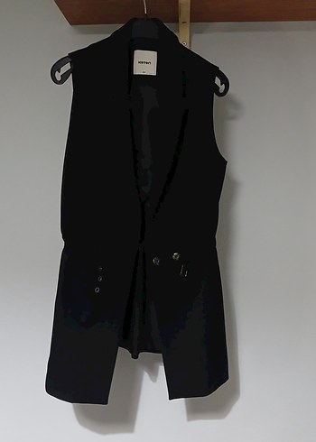 Düğmeli Siyah Kadın Yelek - Görsel 3