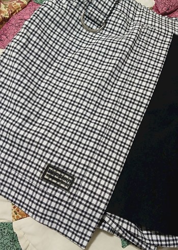 Düğmeli Ekose Mini şort Etek - Görsel 5