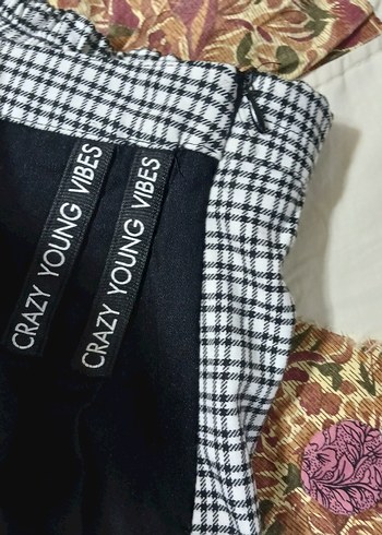 Düğmeli Ekose Mini şort Etek - Görsel 3