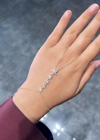Pandora Yıldızlı Gold Şahmeran Zincirli Altın Renkli