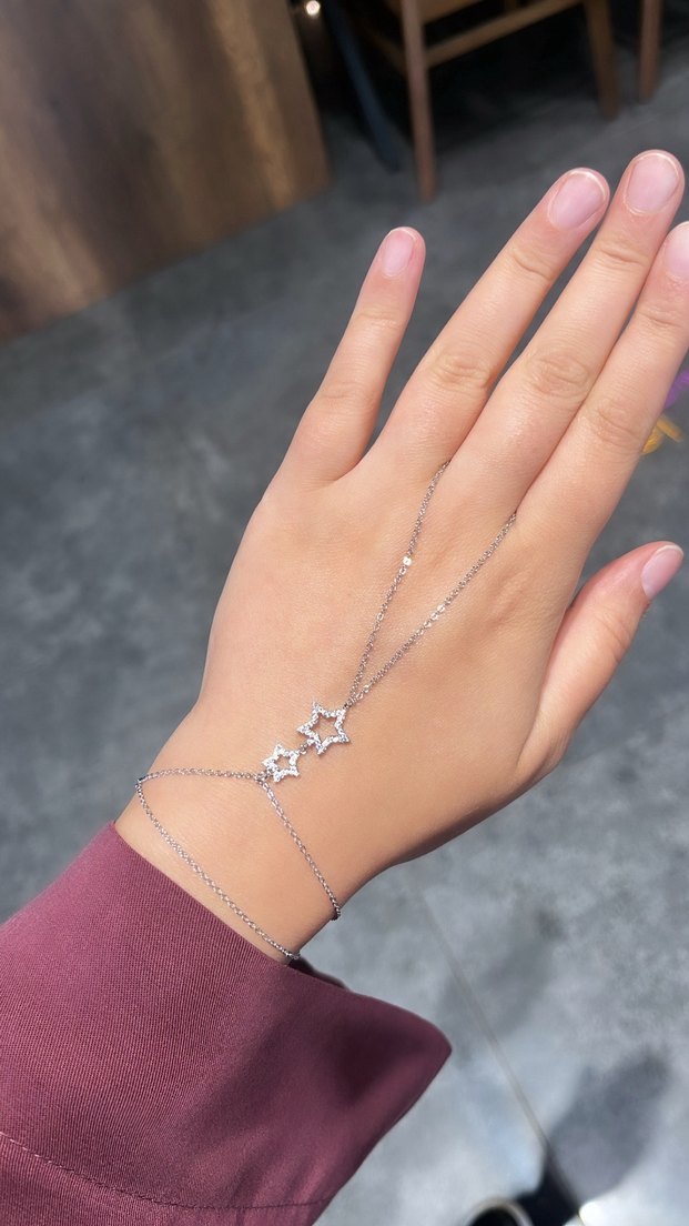 Yıldız Şahmeran İnce Zincirli Yıldız Detaylı El Zinciri - Görsel 2