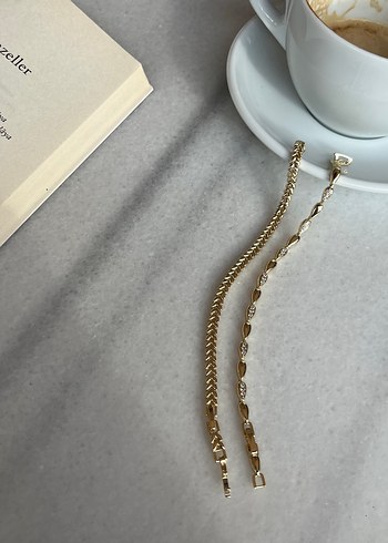 Başak Gold Detaylı Altın Rengi Kadın Bileklik - Görsel 3