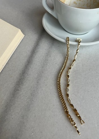 Başak Gold Detaylı Altın Rengi Kadın Bileklik - Görsel 2