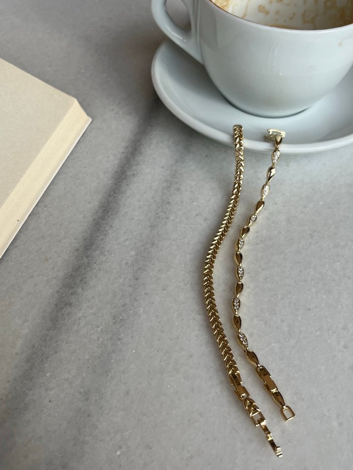 Başak Gold Detaylı Altın Rengi Kadın Bileklik - Görsel 2