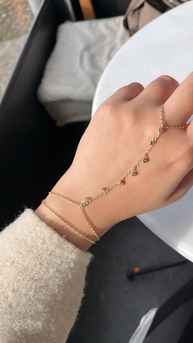 Sallantı taşlı şahmeran Gold renk 14k - Görsel 2