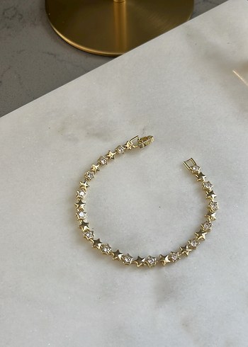 Altın Renkli Kadın Yıldızlı Bileklik - Görsel 2