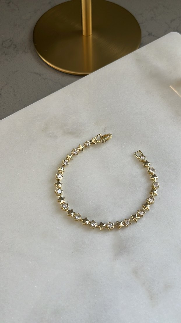 Altın Renkli Kadın Yıldızlı Bileklik - Görsel 2