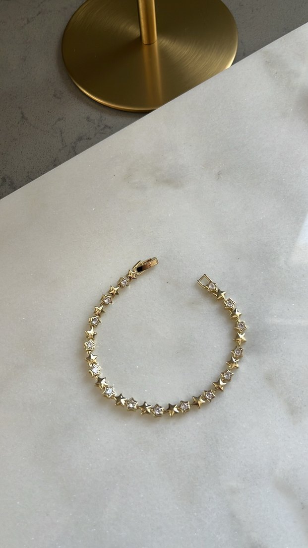 Altın Renkli Kadın Yıldızlı Bileklik - Görsel 3