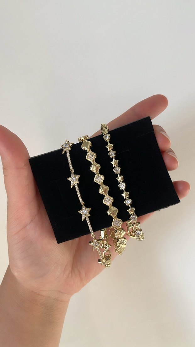 Altın Renkli Büyük Yıldızlı Kadın Bileklik Xuping - Görsel 2
