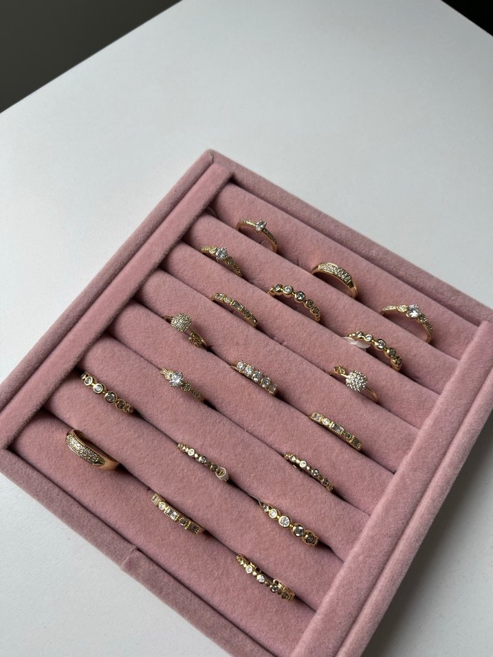 Altın Renkli Zarif Desenli Kadın Yüzük - Görsel 3