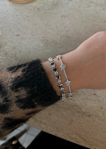 Yıldızlı Gri Kadın Bileklilk - Görsel 2