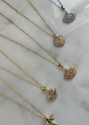 Altın Renk Mini Zincirli Kadın Kolye Kuğu Çelik - Görsel 2