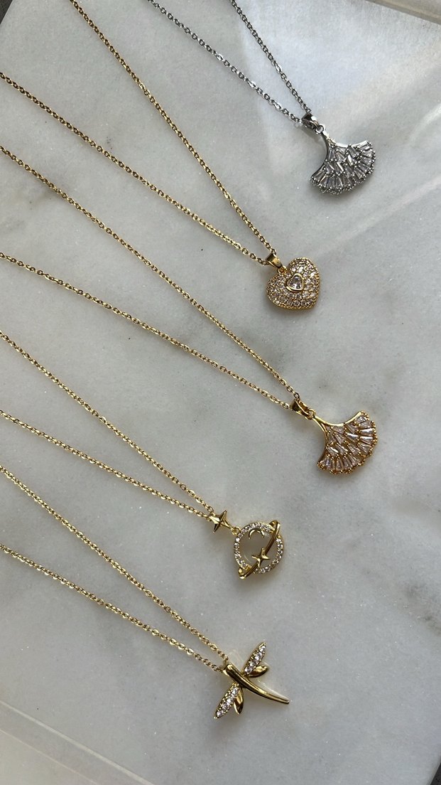 Altın Renk Mini Zincirli Kadın Kolye Kuğu Çelik - Görsel 2