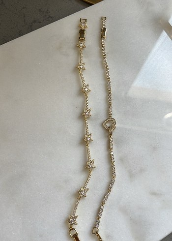 Yıldızlı Gold Taşlı Detaylı Altın Renk Kadın Bileklik - Görsel 2