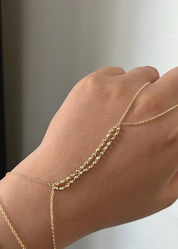 Dorika Top Detaylı 14k renk Altın Rengi Kadın Şahmeran - Görsel 3