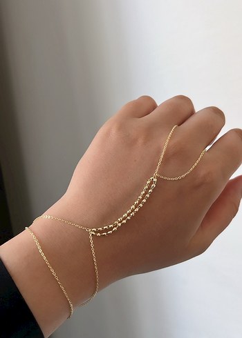 Dorika Top Detaylı 14k renk Altın Rengi Kadın Şahmeran - Görsel 2