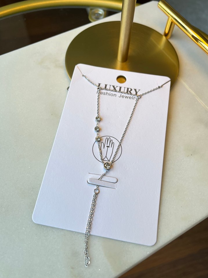 Çelik Gümüş Renk Kadın Taşlı Şahmeran - Görsel 2