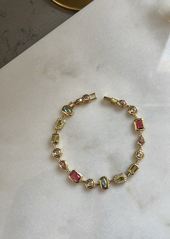 Beden Renkli Taşlı Element Bileklik 14k