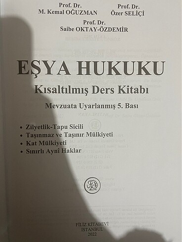 Beden Renk Eşya Hukuku Oğuzman