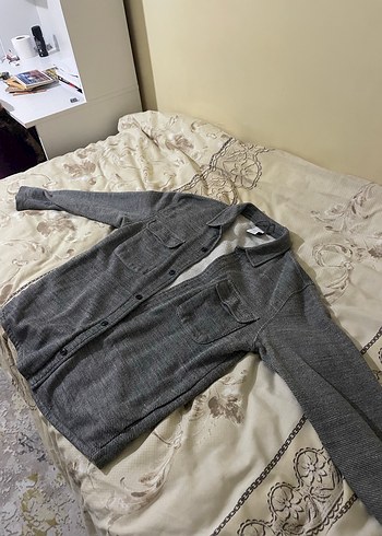 Zara Gri Keten Erkek Gömlek Uzun Kollu - Görsel 3