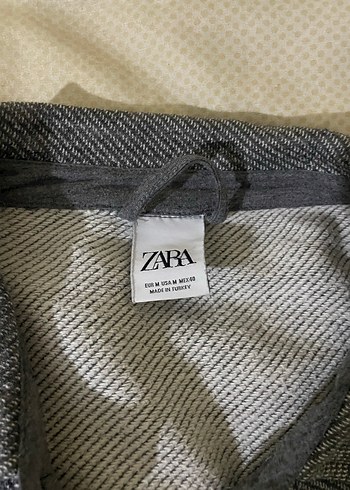 Zara Gri Keten Erkek Gömlek Uzun Kollu - Görsel 2