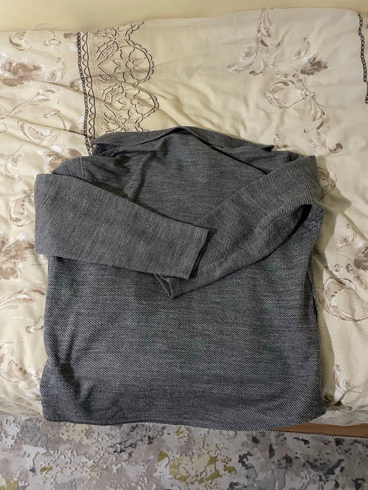 Zara Gri Keten Erkek Gömlek Uzun Kollu - Görsel 5