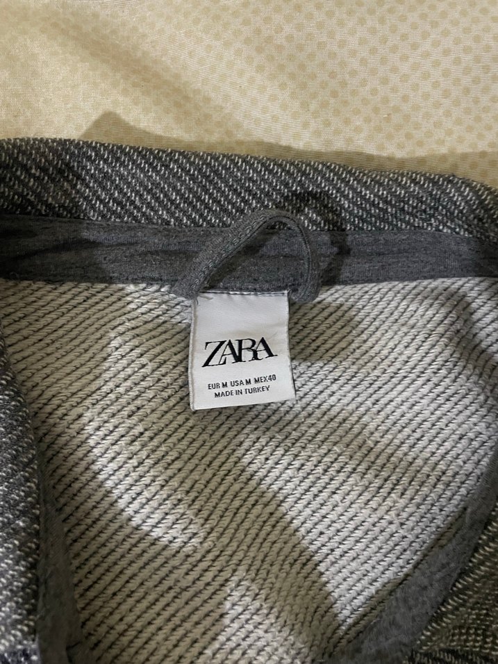 Zara Gri Keten Erkek Gömlek Uzun Kollu - Görsel 2