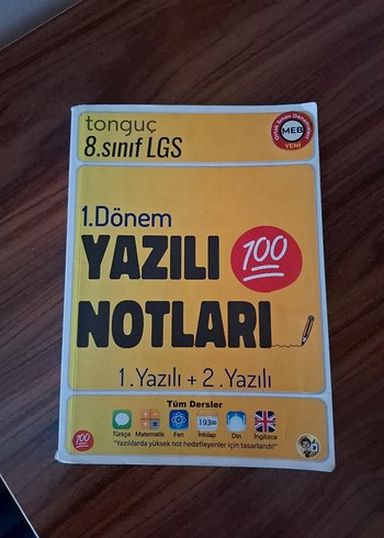 Tonguç 8. Sınıf LGS 1. Dönem Yazılı Notları